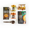 Curry kit and ingredients on a white background
