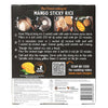 Back of a Mango Sticky Rice cooking kit packaging with instructions and QR code.